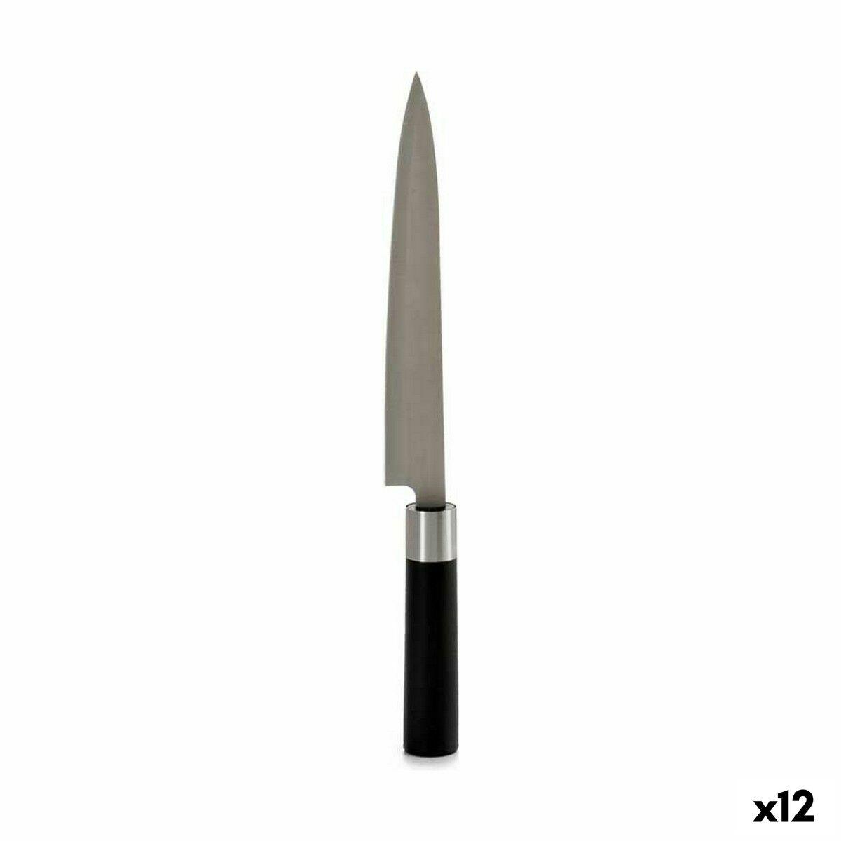 Cuchillo de Cocina Kinvara KT11-5604S02 Negro Plateado Acero Inoxidable Plástico 3,5 x 33,5 x 2,2 cm (12 Unidades)