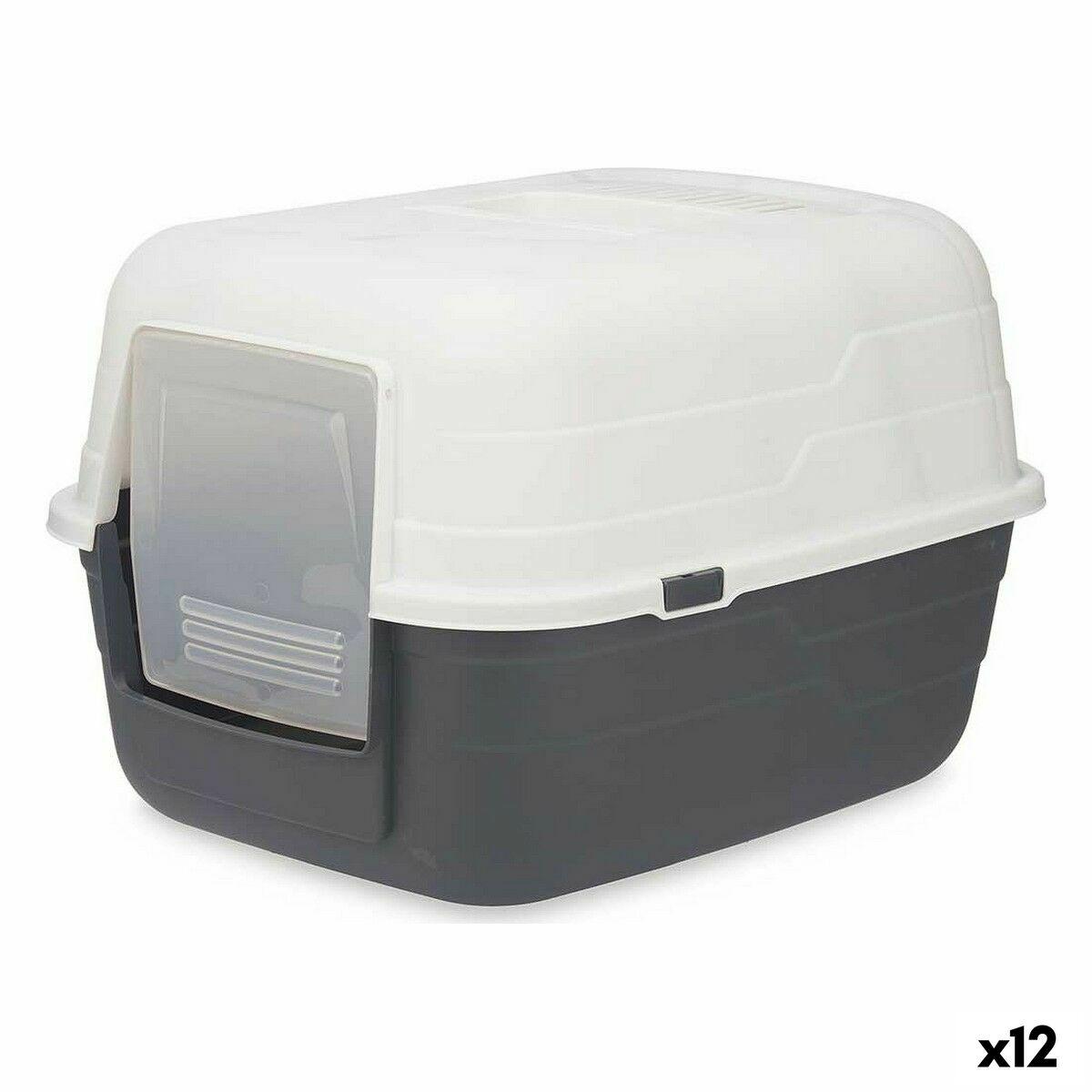 Arenero para Gatos Mascow 87952 Gris Antracita Plástico 48 x 32 x 38 cm (12 Unidades)
