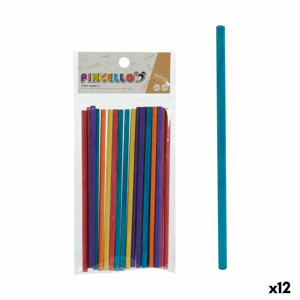 Palos Pincello AR1810589 Multicolor Madera Manualidades (12 Unidades)