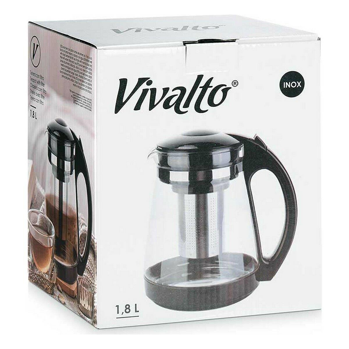 Tetera Vivalto PW-JY518/BHA1 Negro Transparente Vidrio Acero Inoxidable Plástico 1,8 L (6 Unidades)