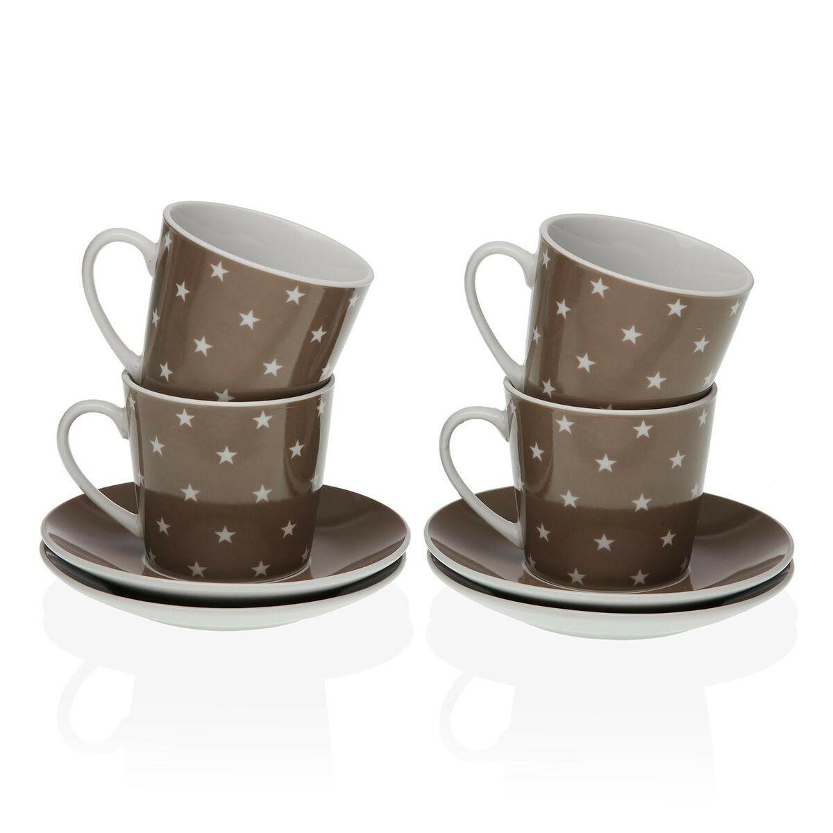 Juego de Tazas de Café Versa Estrellas Porcelana (8 Piezas)