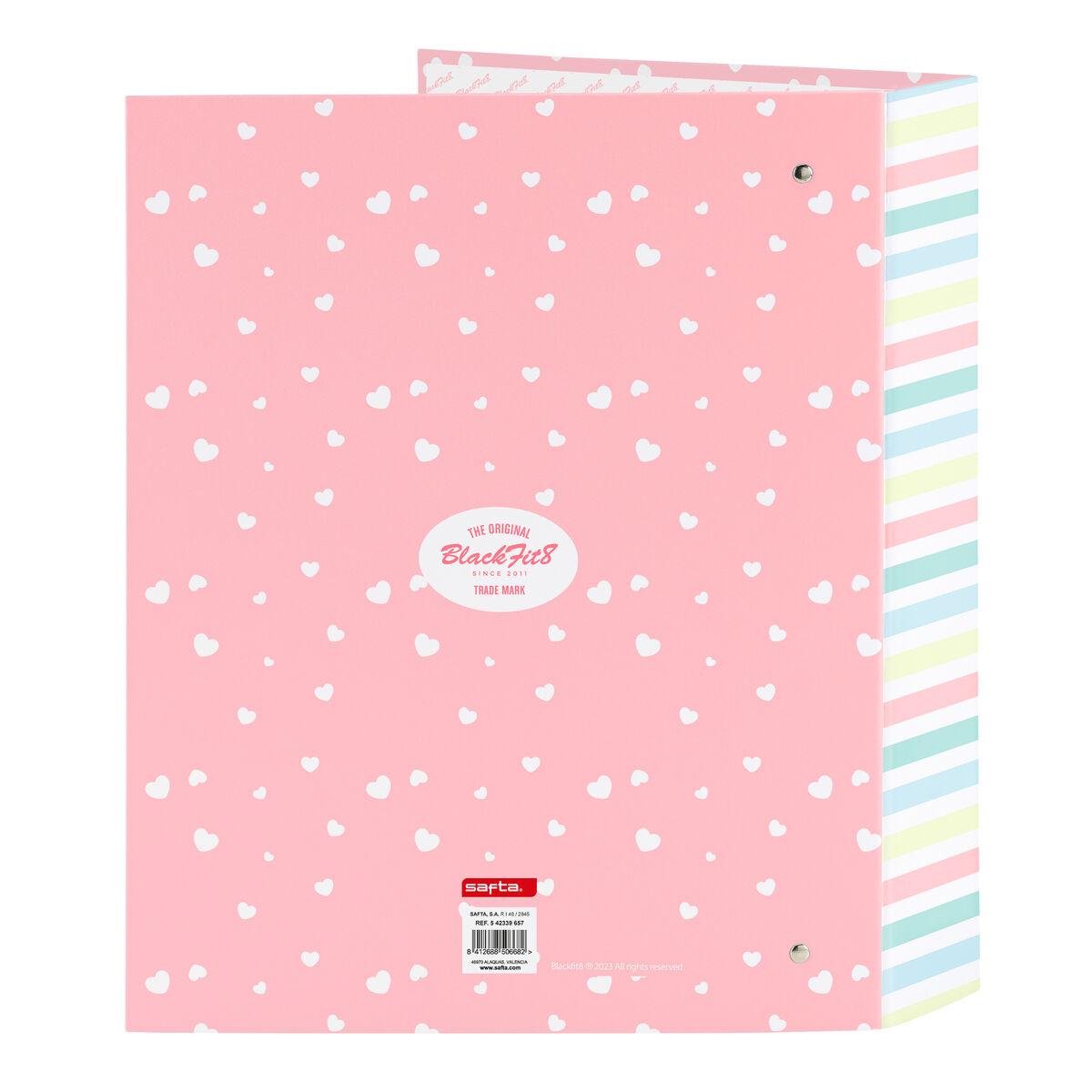 Carpeta de anillas BlackFit8 Globitos Rosa A4 27 x 33 x 6 cm