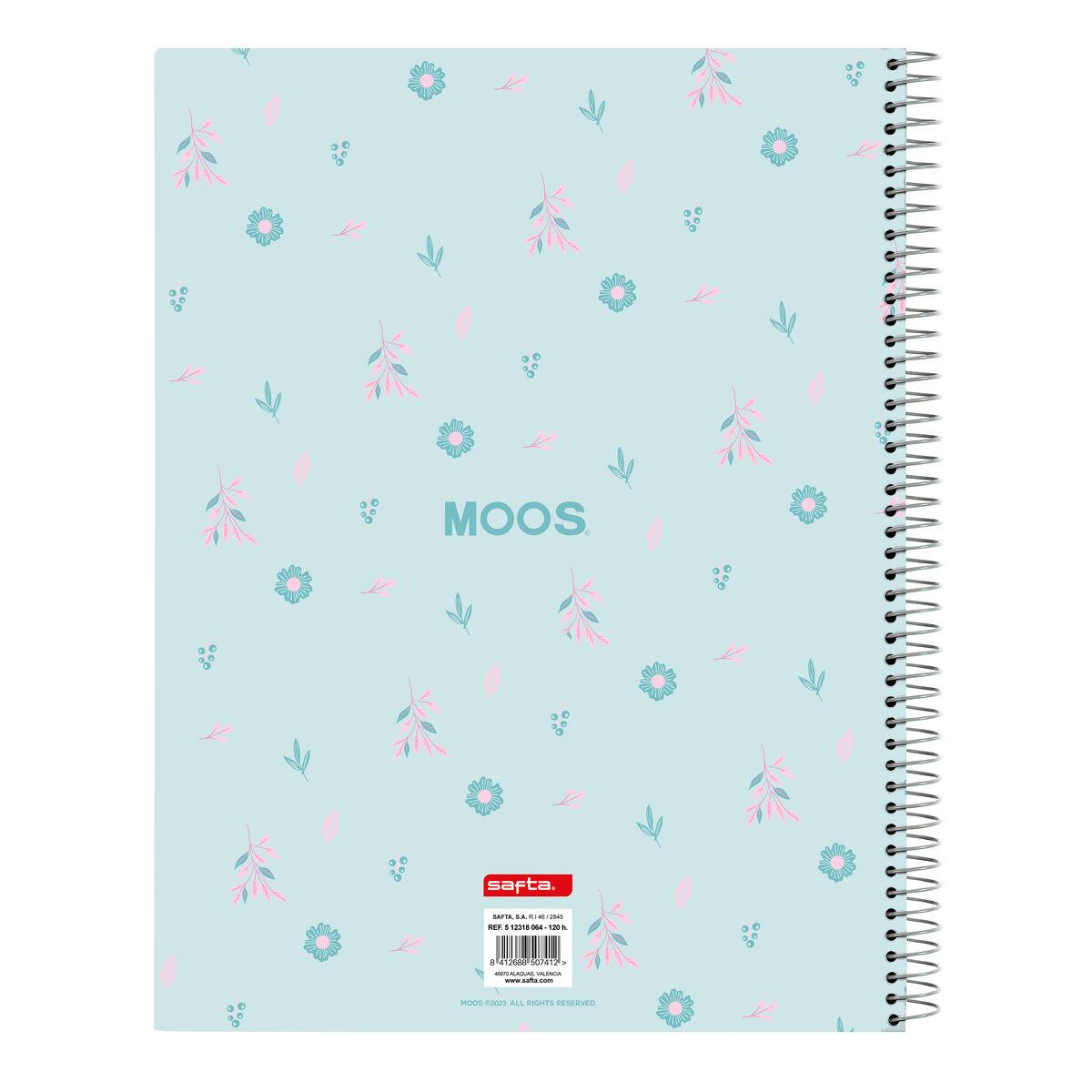 Libreta de Anillas Moos Garden Turquesa A4 120 Hojas