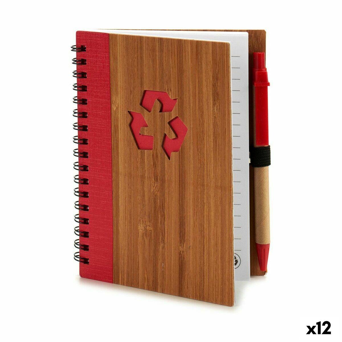 Libreta de Anillas con Bolígrafo Pincello AR1810137 1 x 16 x 12 cm Bambú (12 Unidades)