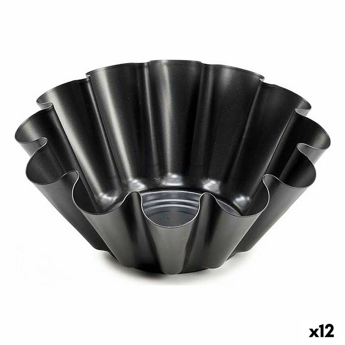 Molde para Flan Kinvara 83009 Gris oscuro Acero 1,5 L 23 x 8,2 x 23 cm (12 Unidades)