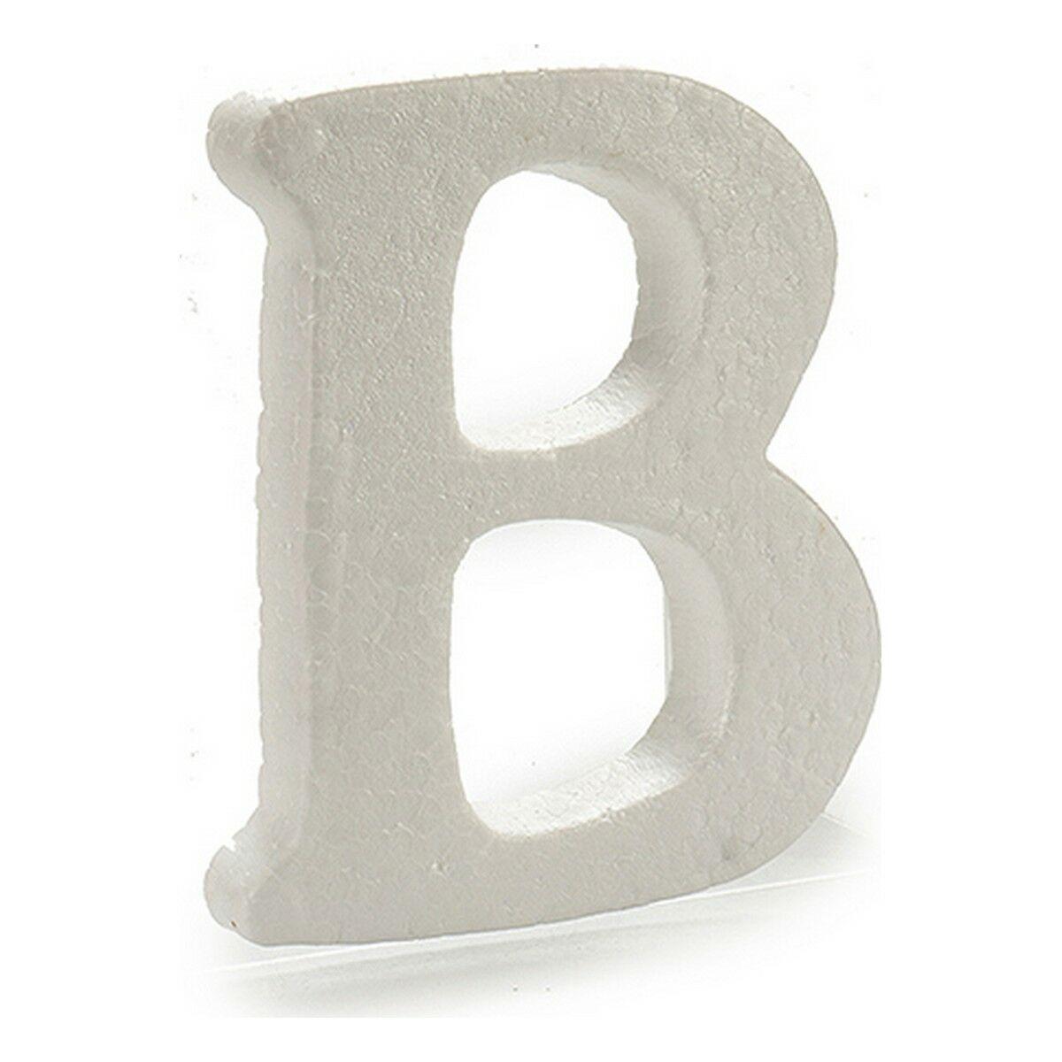 Letra B Blanco Poliestireno 15 x 12,5 cm (12 Unidades)