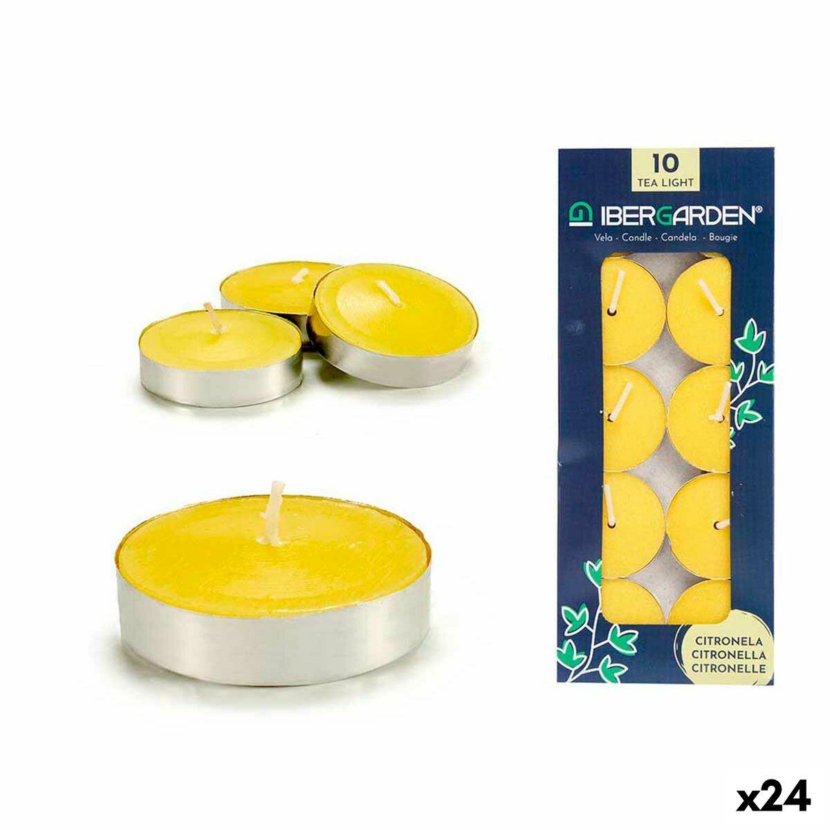 Set de Velas Ibergarden HL-1010CIT Amarillo Metal Cera Citronela (24 Unidades)