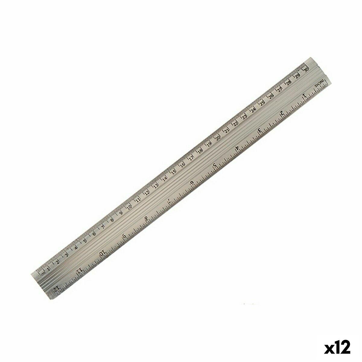 Regla Pincello AR1607007 Plateado Aluminio 0,5 x 35,5 x 4 cm (12 Unidades)