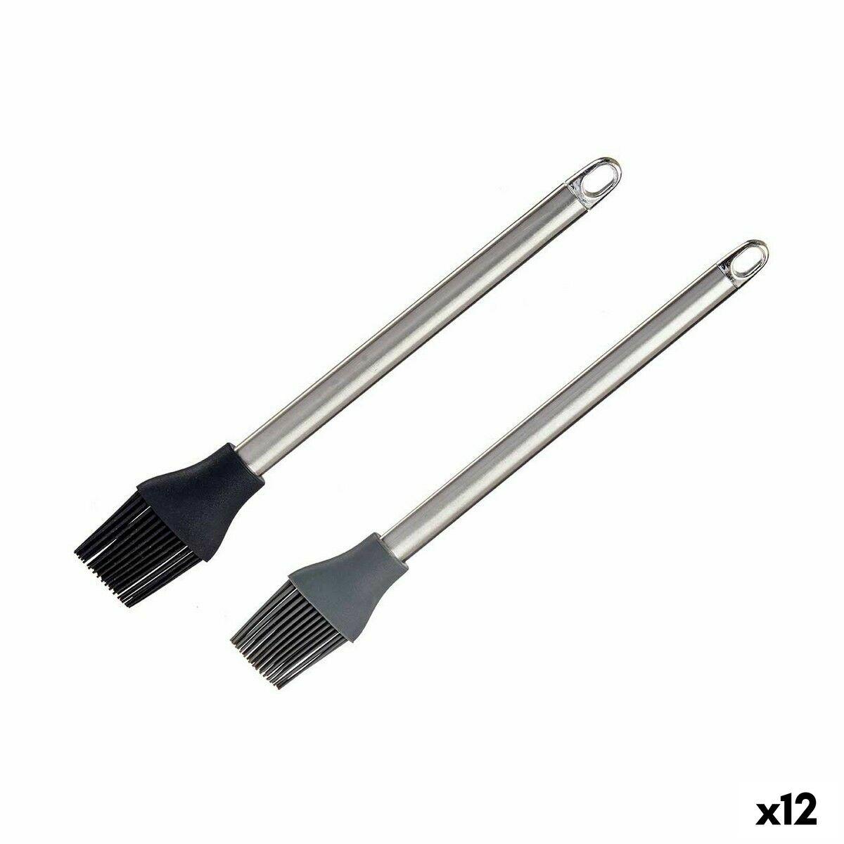 Pincel para Cocina Kinvara KT3657(T/C)HB Silicona Acero Inoxidable 28 x 4,5 X 2 cm (12 Unidades)