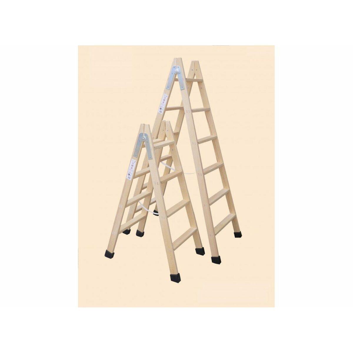 Escalera plegable de 4 peldaños Plabell Madera 114 x 31/48 cm