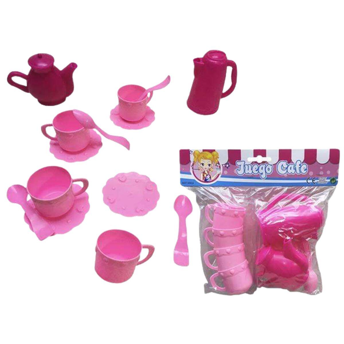 Juego de Café Rosa Juguete 14 Piezas Plástico