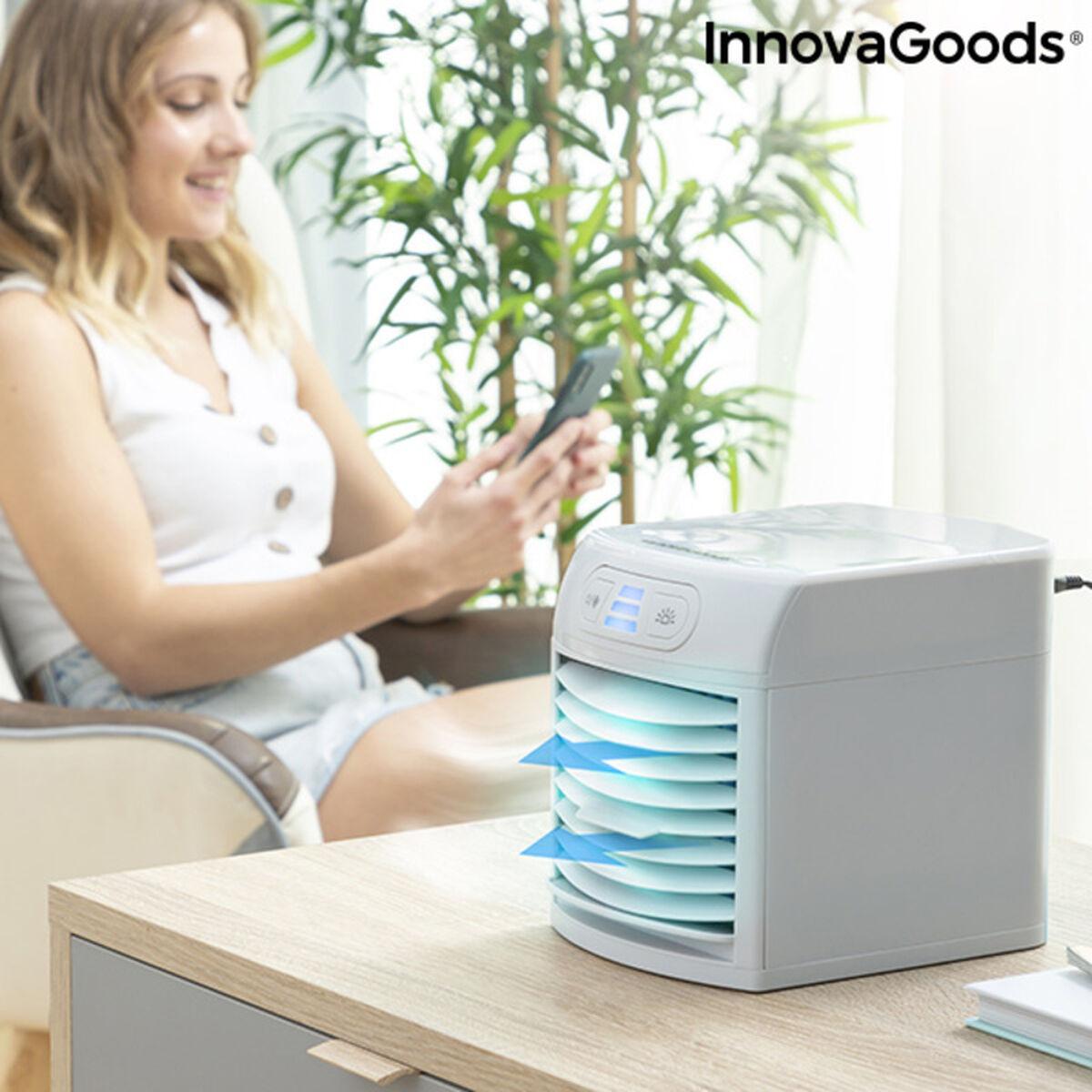 Mini Climatizador Evaporativo Portátil con LED FreezyQ+ InnovaGoods Gris 400 ml (Reacondicionado A)