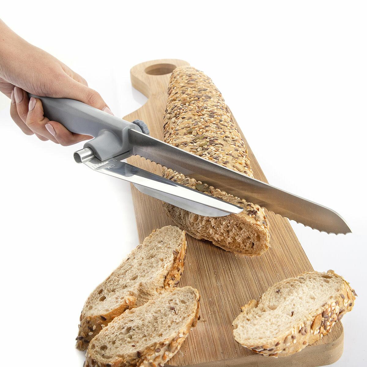 Cuchillo de Pan con Guía de Corte Regulable Kutway InnovaGoods V0103422 Acero Inoxidable (Reacondicionado A)