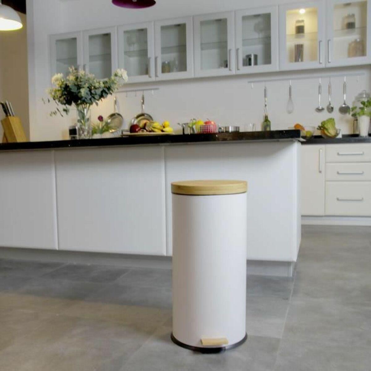 Cubo para la Basura Kitchen Move   Blanco 30 L