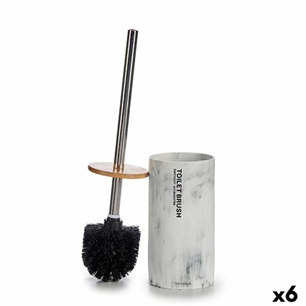 Escobilla para el Baño Metal Resina Bambú Mármol 9,6 x 37,5 x 9,6 cm (6 Unidades)