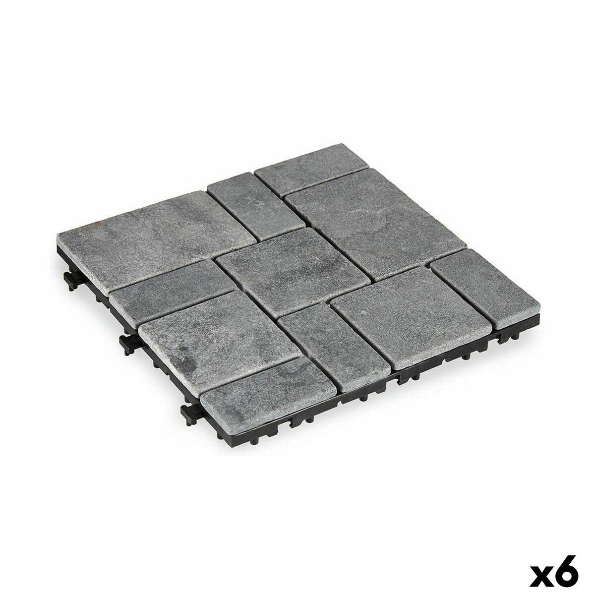 Baldosa Encajable Ibergarden TTS11P-GY Gris Piedra Plástico 30 x 2,8 x 30 cm (6 Unidades)