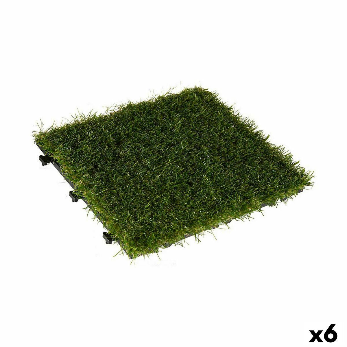 Baldosa Encajable Ibergarden G004 Verde Plástico 30 x 3,5 x 30 cm Césped (6 Unidades)