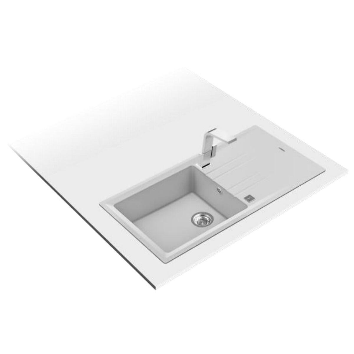 Fregadero de Un Seno Teka Stone 60 L-TG 1C 1E Blanco