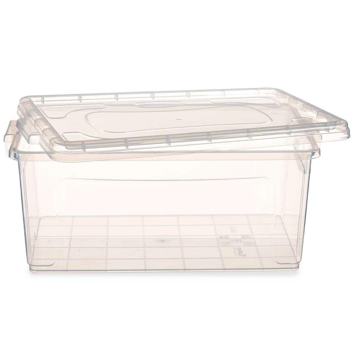 Caja de Almacenaje con Tapa Transparente Plástico 22 L 32 x 20,5 x 50 cm (6 Unidades)