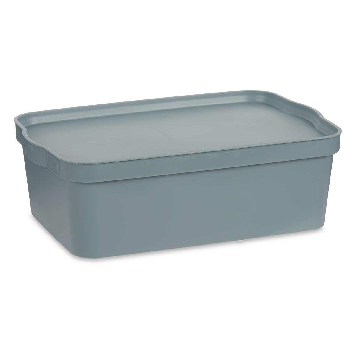Caja de Almacenaje con Tapa Kipit TP595-2 Gris Plástico 14 L 29,5 x 14,3 x 45 cm (12 Unidades)