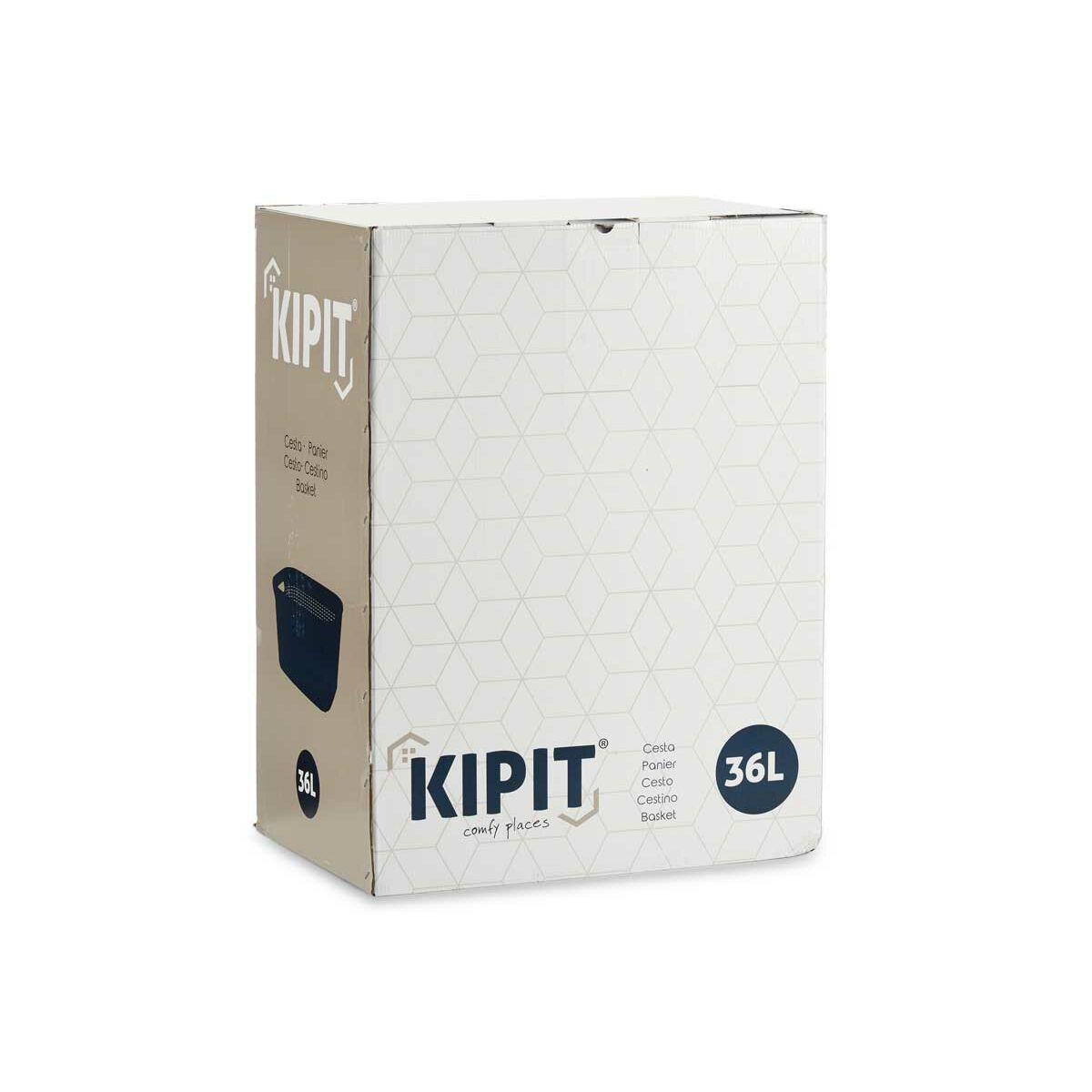 Cesto para la Ropa Kipit TP7001-2 Gris Plástico 36 L 36 x 25,5 x 53 cm (12 Unidades)