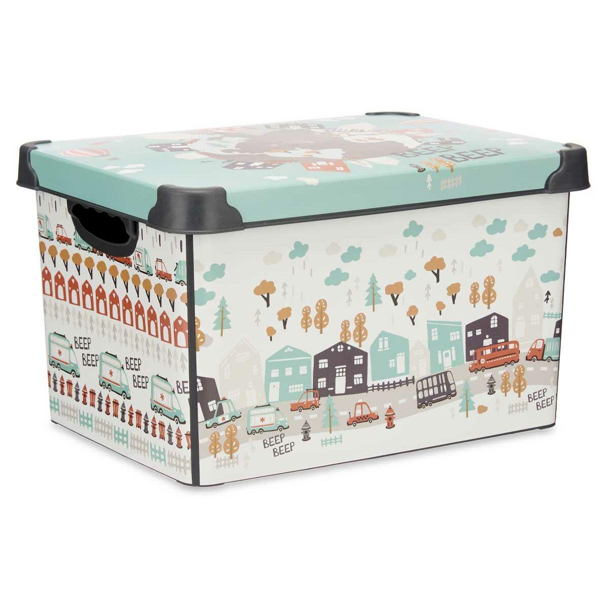 Caja de Almacenaje con Tapa Kipit STYLE BOX-22L-6 Plástico Carretera 22 L 29,5 x 23,5 x 39,5 cm Infantil (12 Unidades)
