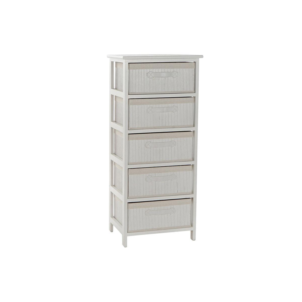 Cajonera DKD Home Decor Blanco Bambú Madera de Paulonia 42 x 32 x 98 cm