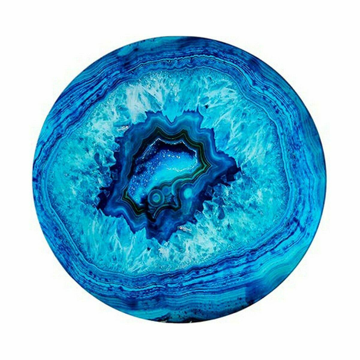 Mesa auxiliar Mármol Negro Turquesa Cristal 40 x 41,5 x 40 cm (4 Unidades)