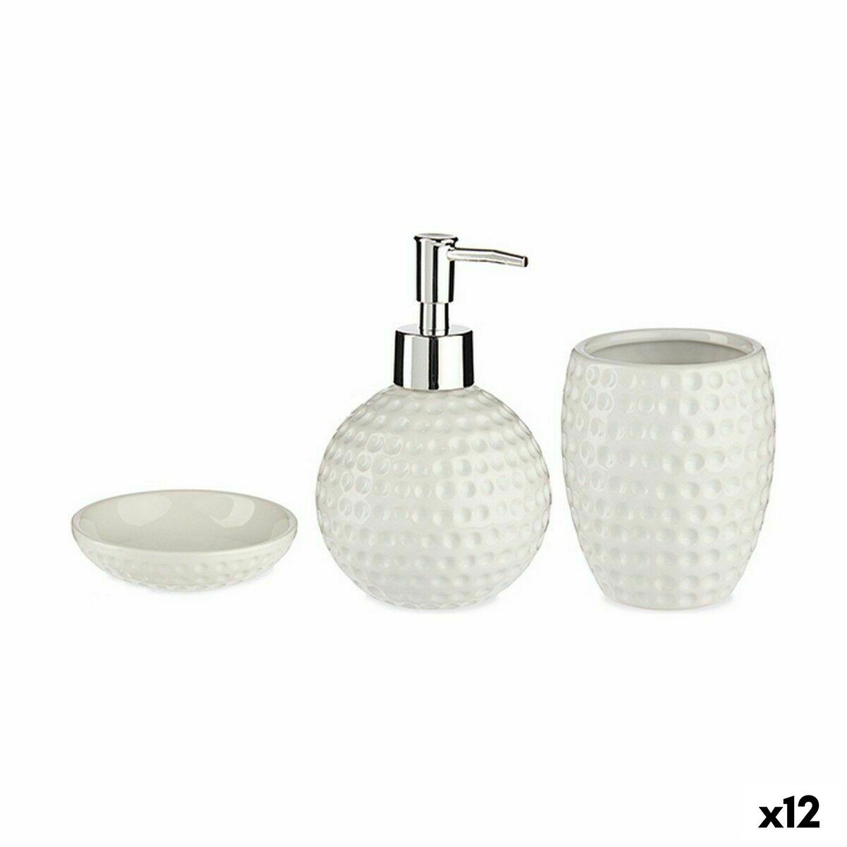 Set de Baño Berilo DW29153-1 Blanco Cerámica (12 Unidades)