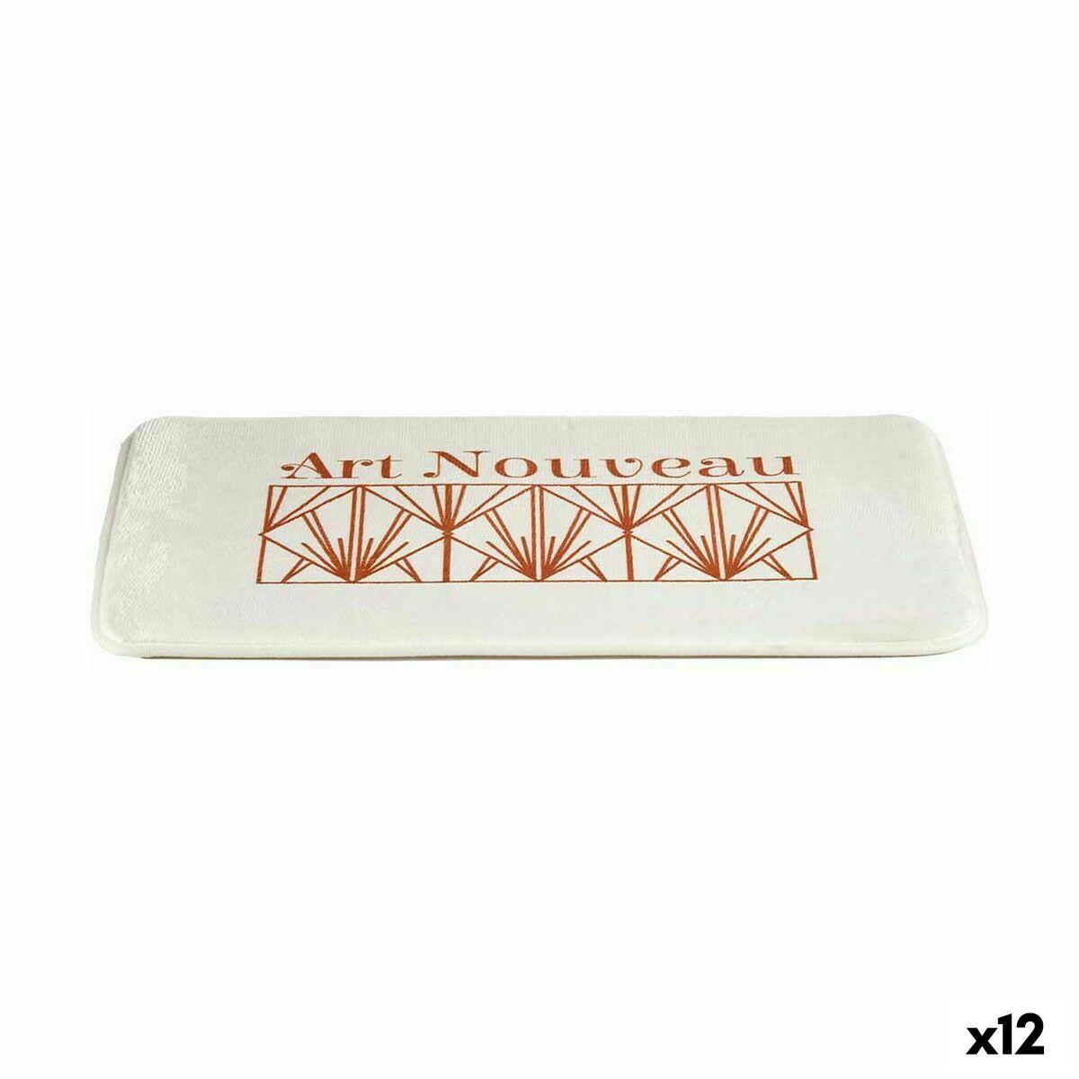 Alfombra de baño Berilo Art Nouveau Blanco Bronce 40 x 1,5 x 60 cm (12 Unidades)
