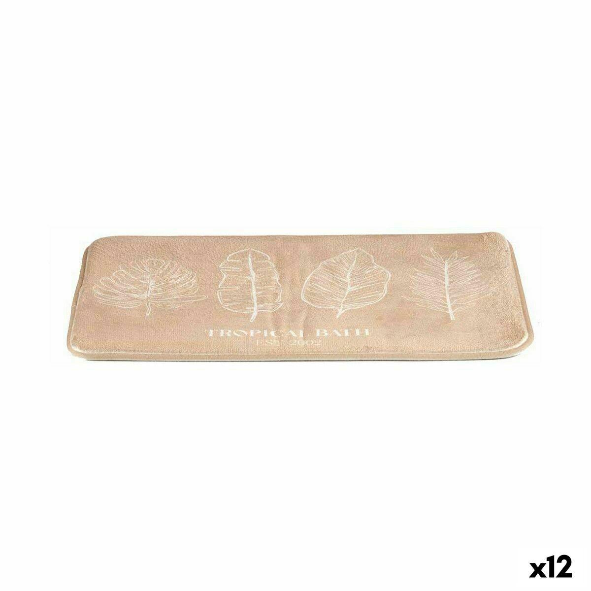 Alfombra de baño Tropical Bath Beige 40 x 1,5 x 60 cm (12 Unidades)