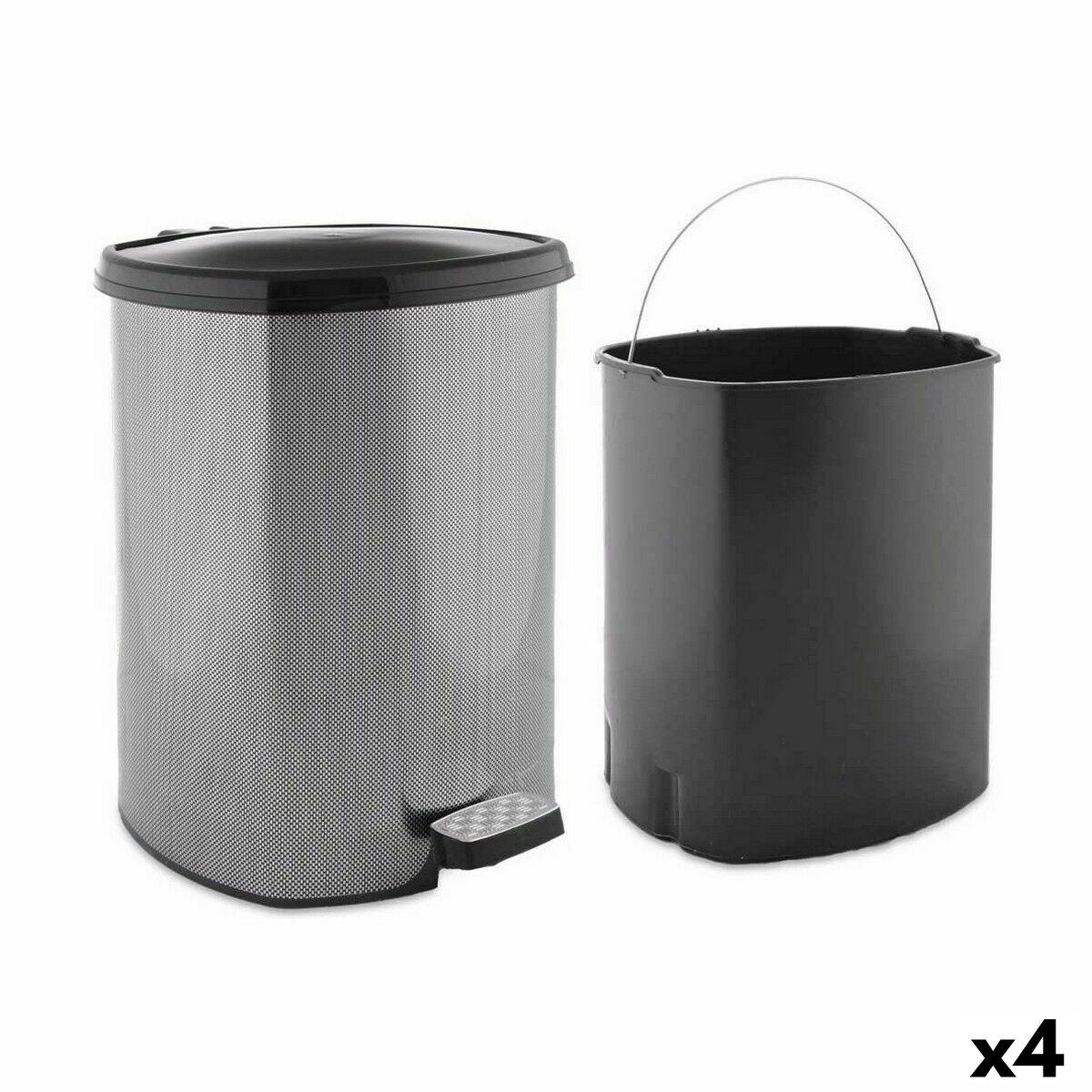 Papelera con Pedal Berilo D002-2 Gris oscuro Plástico 20 L (4 Unidades)