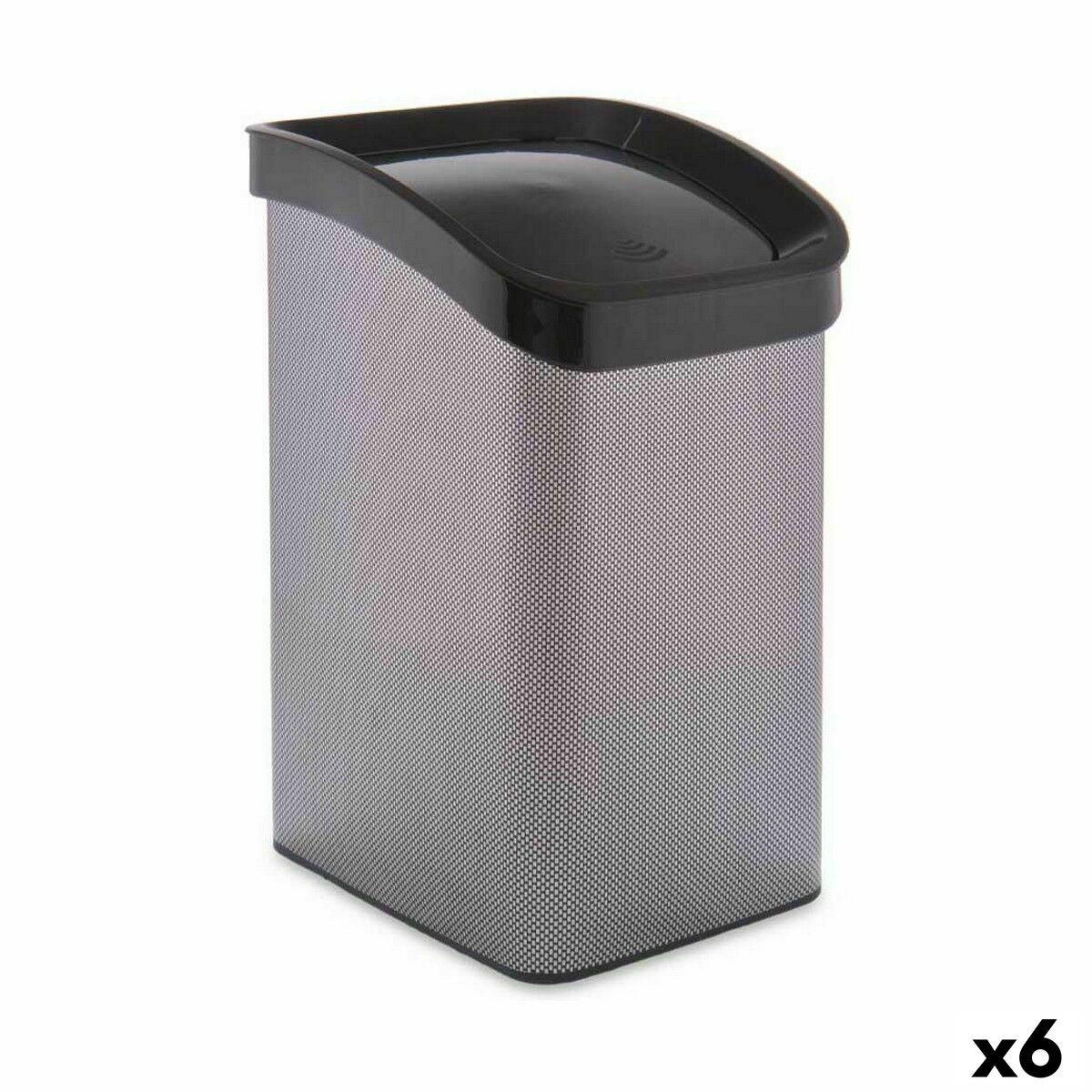 Papelera Berilo D085-2 Gris oscuro Plástico 12 L Basculante (6 Unidades)