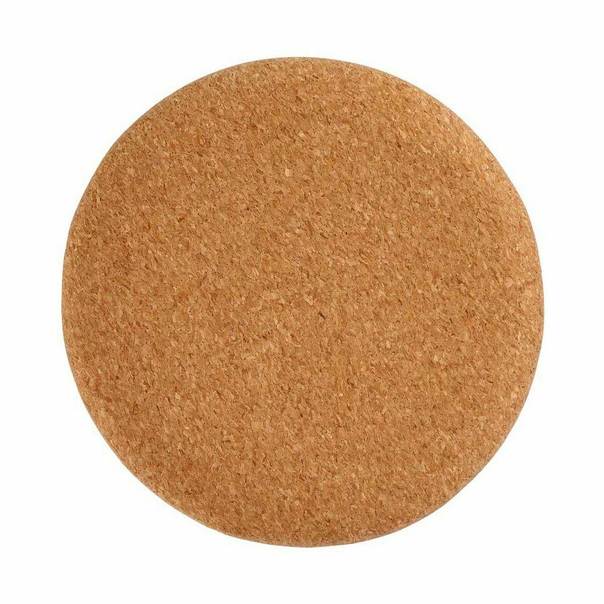 Puff Marrón Corcho Madera MDF 34 x 39 x 34 cm (2 Unidades)