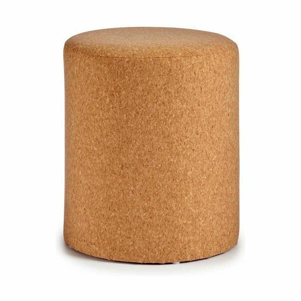 Puff Marrón Corcho Madera MDF 34 x 39 x 34 cm (2 Unidades)