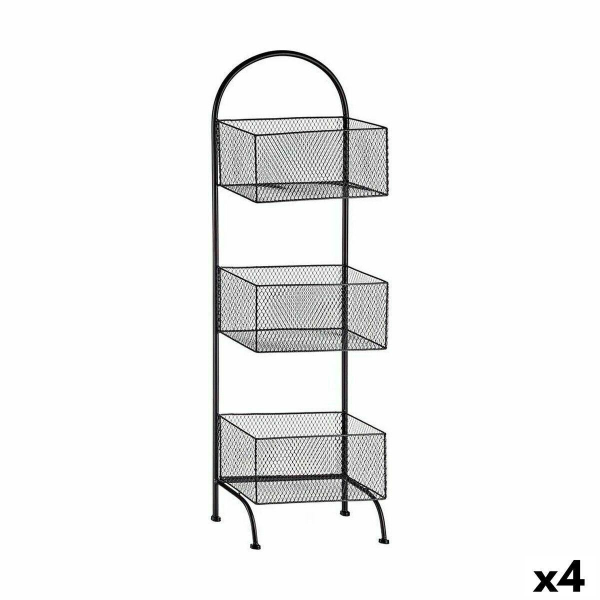 Estantería Negro Metal 20 x 99 x 32,5 cm (4 Unidades)