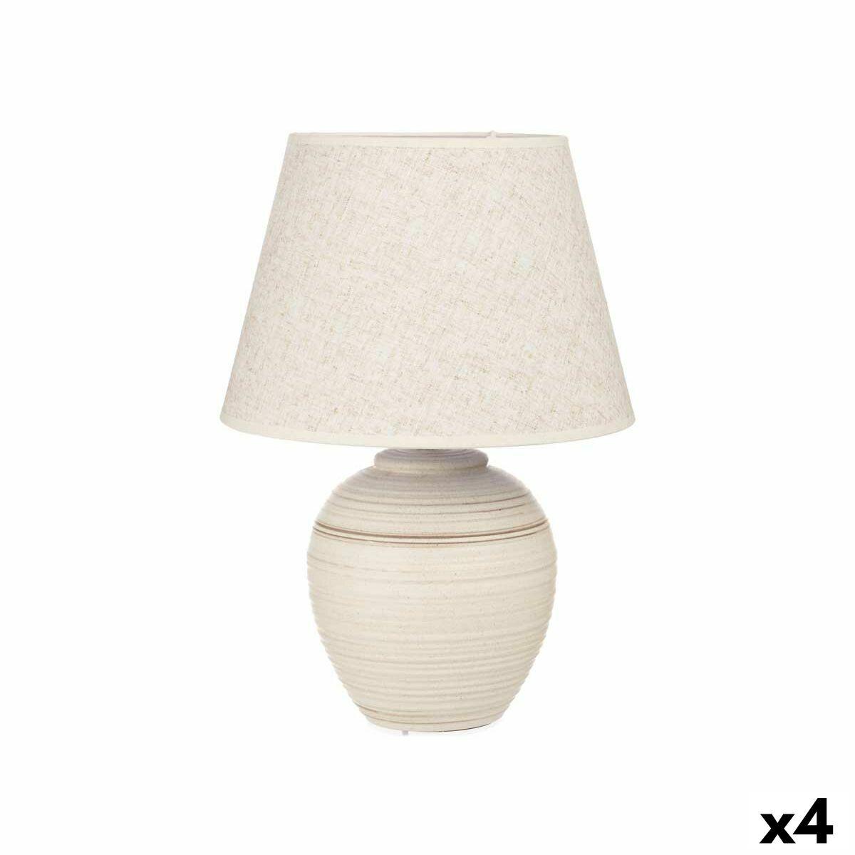 Lámpara de mesa 40 W Ondas Beige Cerámica 33 x 45 x 33 cm (4 Unidades)