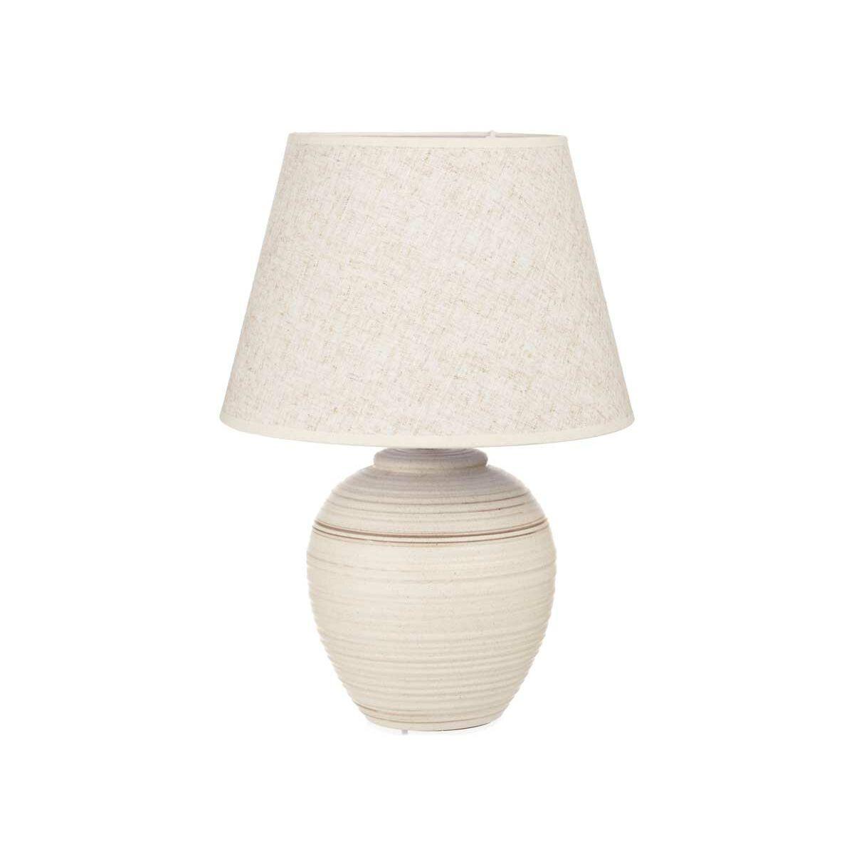 Lámpara de mesa 40 W Ondas Beige Cerámica 33 x 45 x 33 cm (4 Unidades)