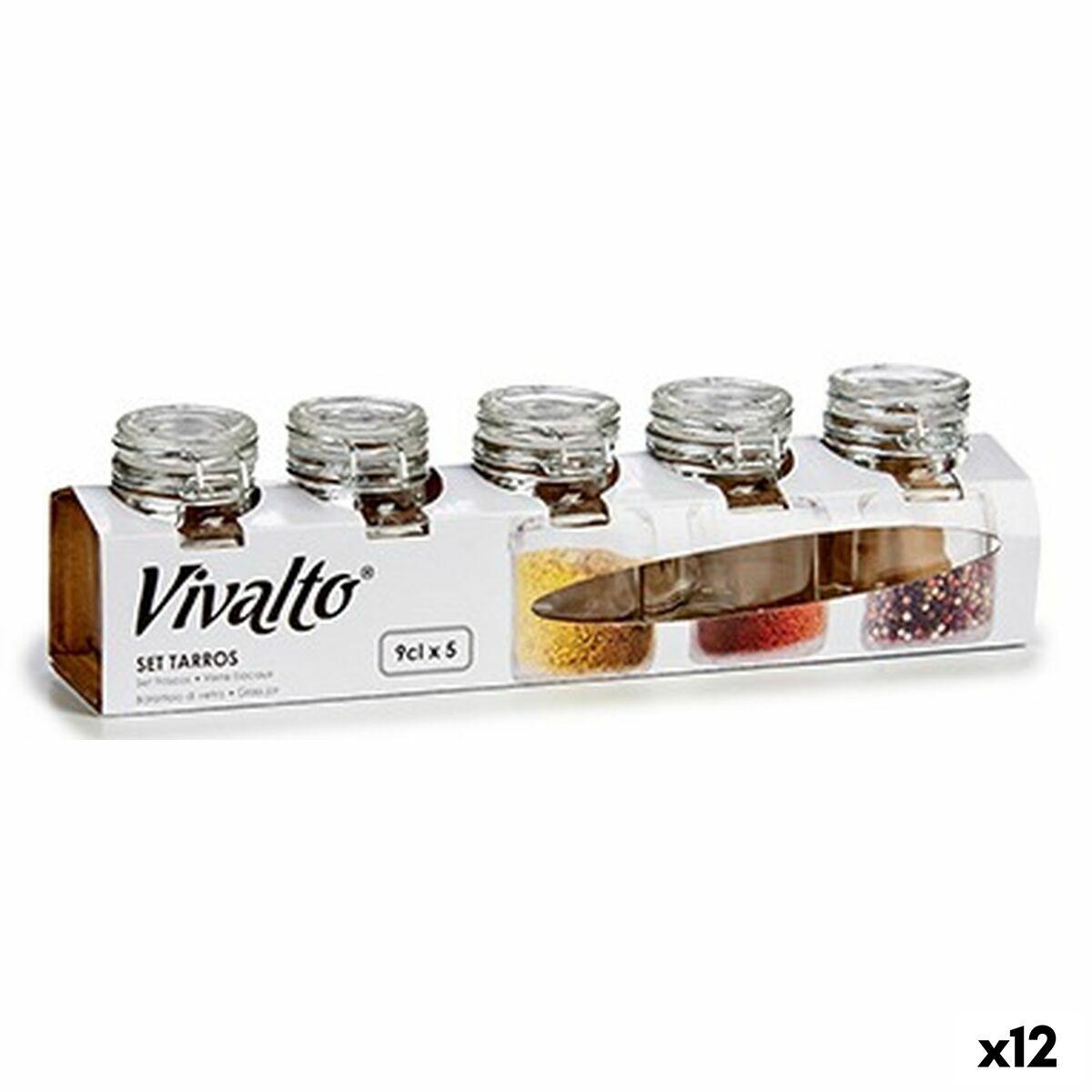 Set de Botes Cierre hermético Transparente Goma Metal 90 ml (12 Unidades)