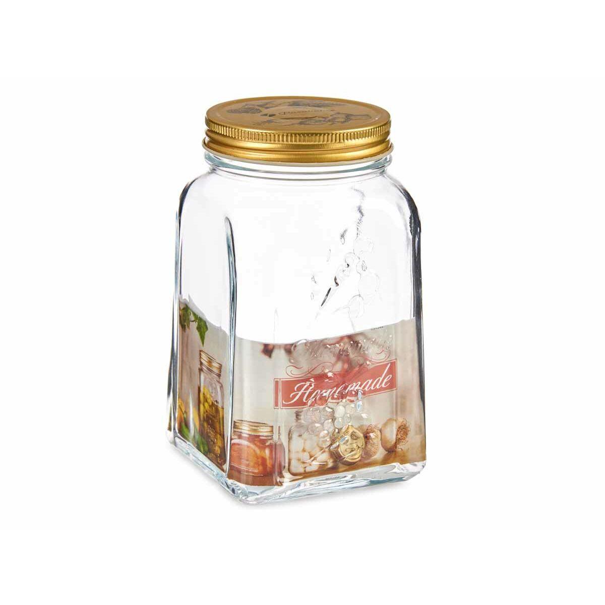 Tarro Pasabahce Homemade Transparente Dorado 1 L (12 Unidades)