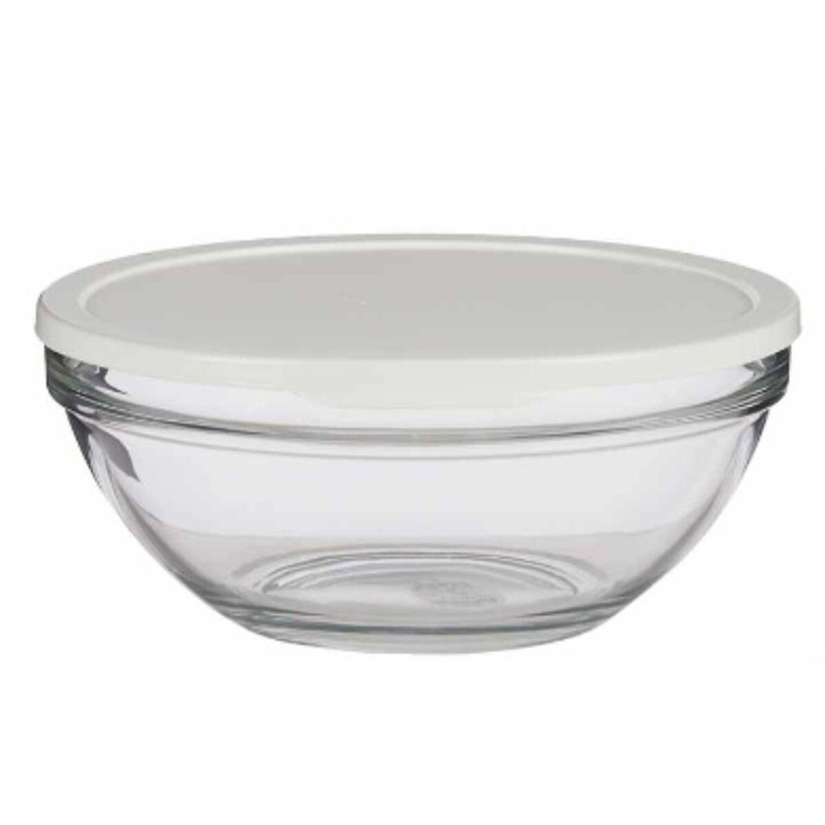 Fiambrera Redonda con Tapa Pasabahce Chefs Blanco 2,5 L 23,7 x 10,1 x 23,7 cm (4 Unidades)