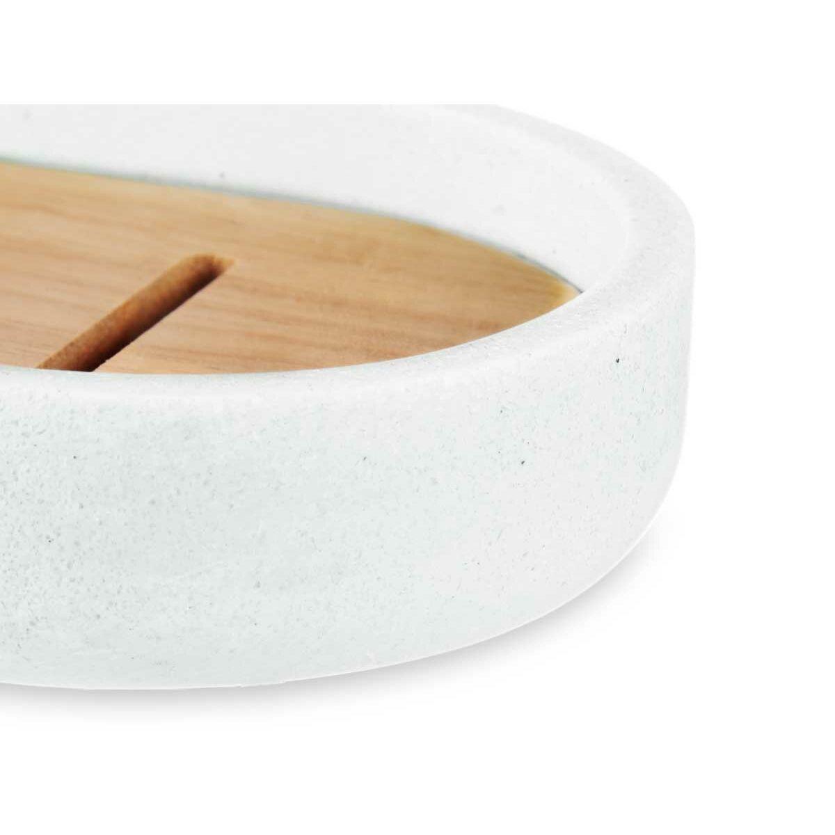Jabonera Blanco Resina Bambú 12,5 x 2,5 x 8,5 cm (6 Unidades)