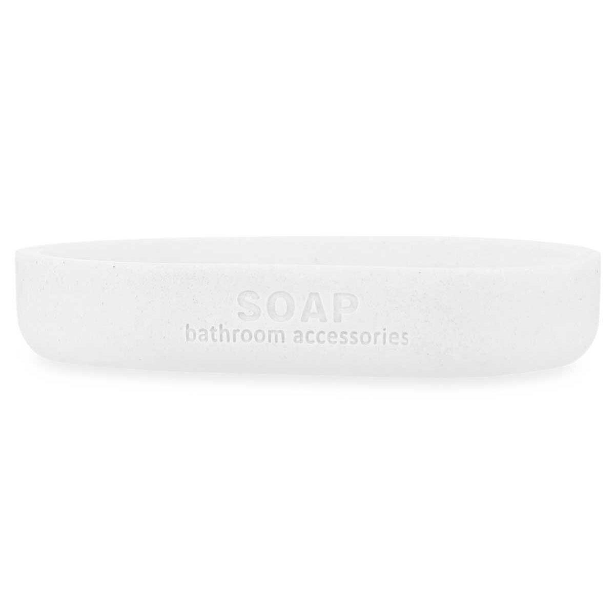 Jabonera Blanco Resina Bambú 12,5 x 2,5 x 8,5 cm (6 Unidades)