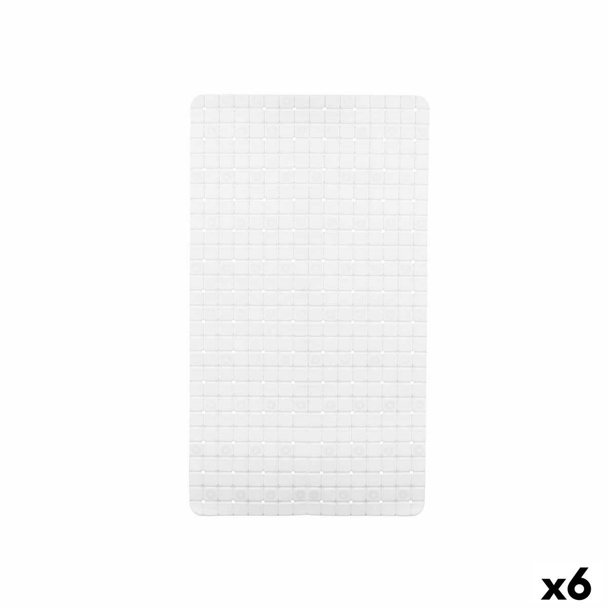 Alfombrilla Antideslizante para Ducha Berilo BM509 - 310 Blanco PVC 67,7 x 38,5 x 0,7 cm Cuadros (6 Unidades)