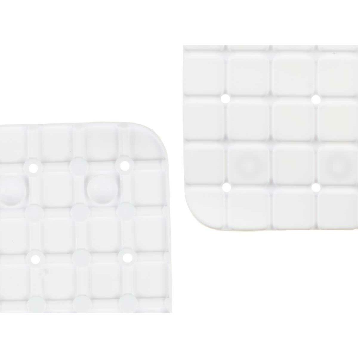 Alfombrilla Antideslizante para Ducha Berilo BM509 - 310 Blanco PVC 67,7 x 38,5 x 0,7 cm Cuadros (6 Unidades)