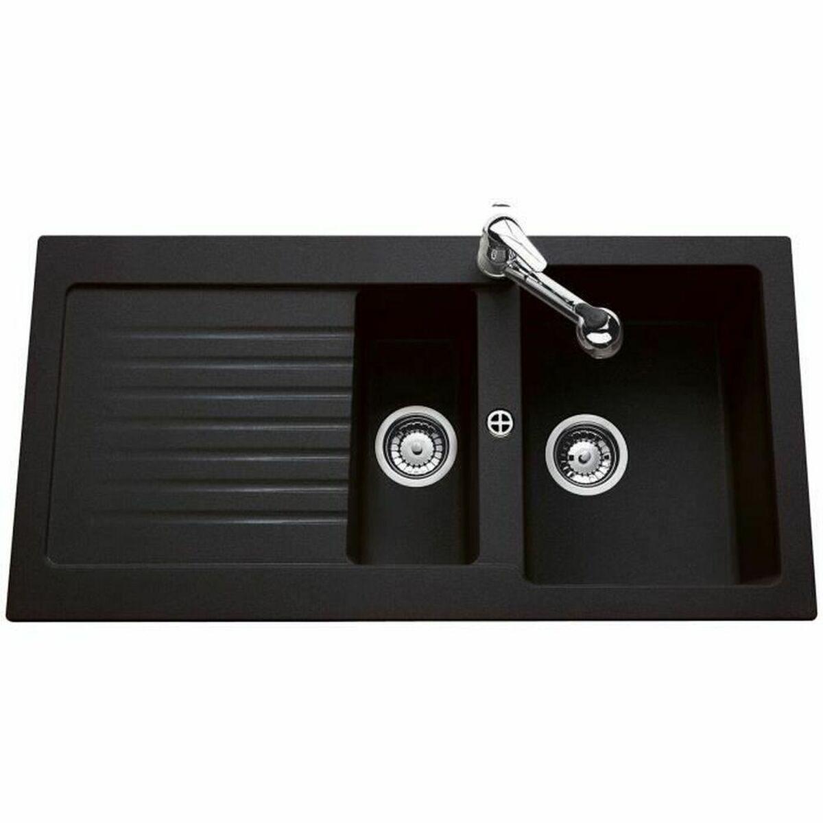 Fregadero de Dos Senos con Escurridor Ewi   100 x 50 cm