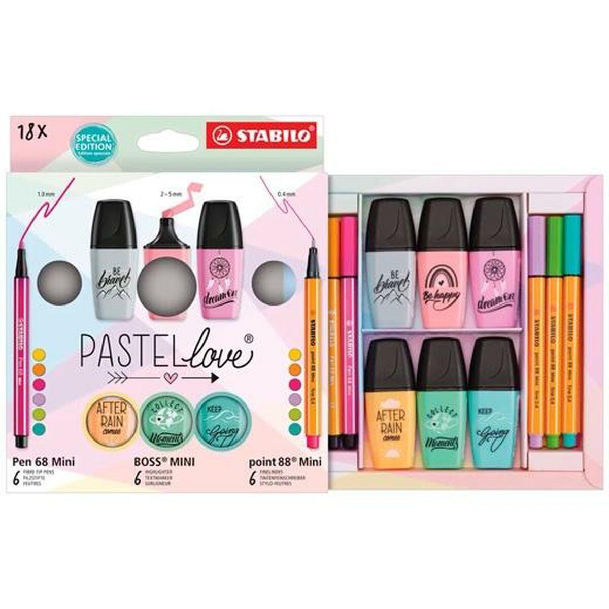 Set de Escritura Stabilo Pastel 18 Piezas