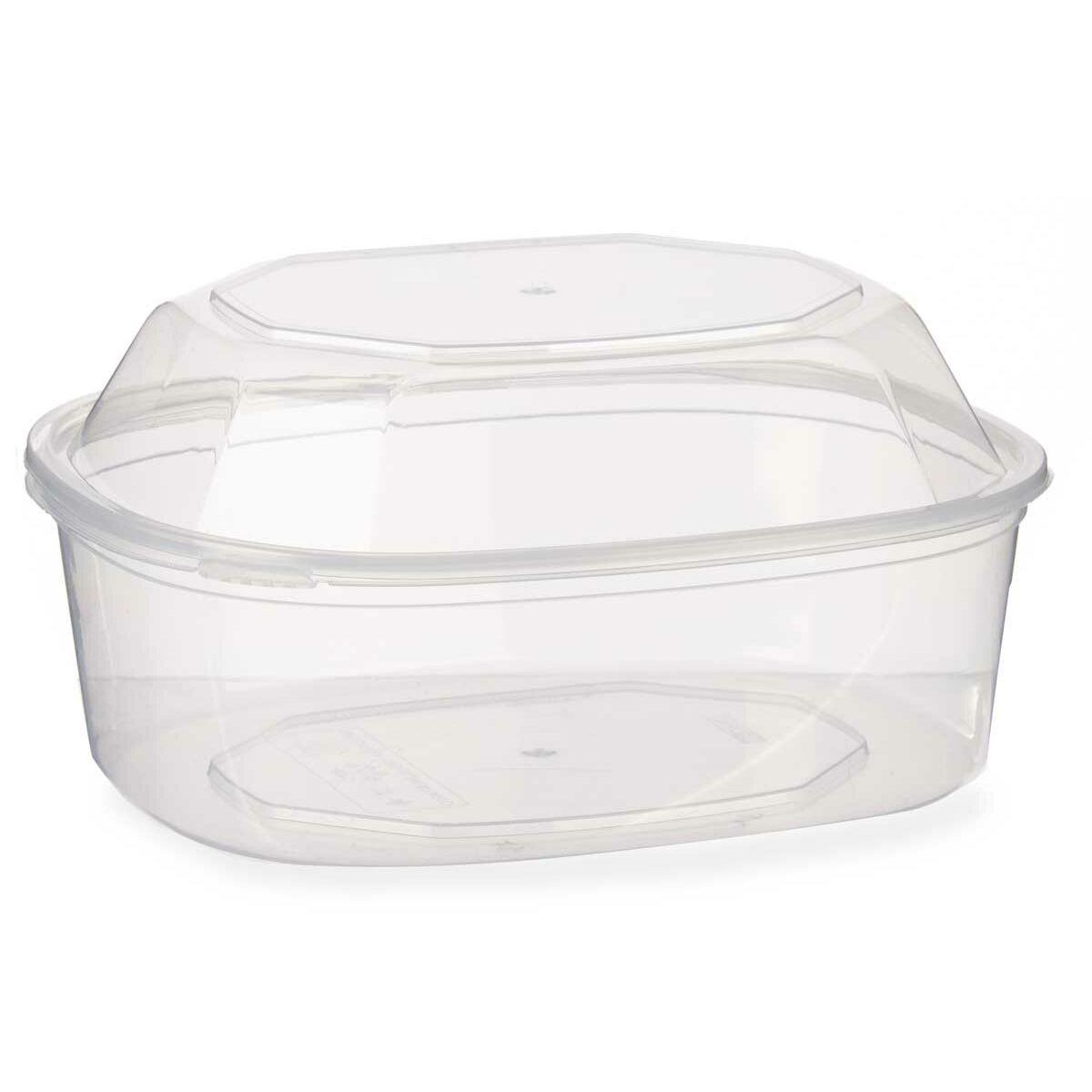 Fiambrera Rectangular con Tapa Leknes BS1500ROIOV Transparente Polipropileno 1,5 L 18 x 10,5 x 21,5 cm (8 Unidades)