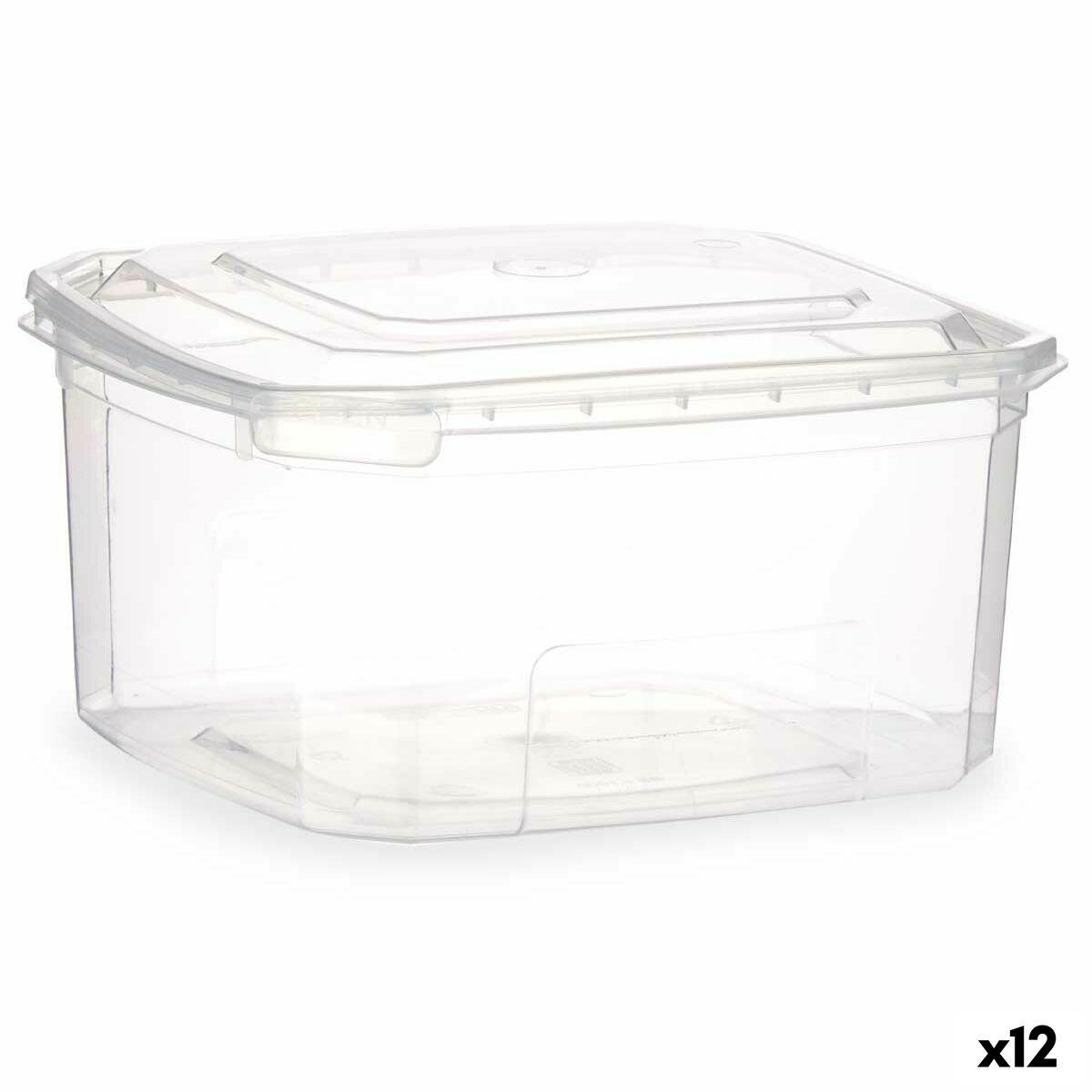 Fiambrera Rectangular con Tapa Leknes BS1000ROI Transparente Polipropileno 1 L 14,1 x 8 x 15,5 cm (12 Unidades)