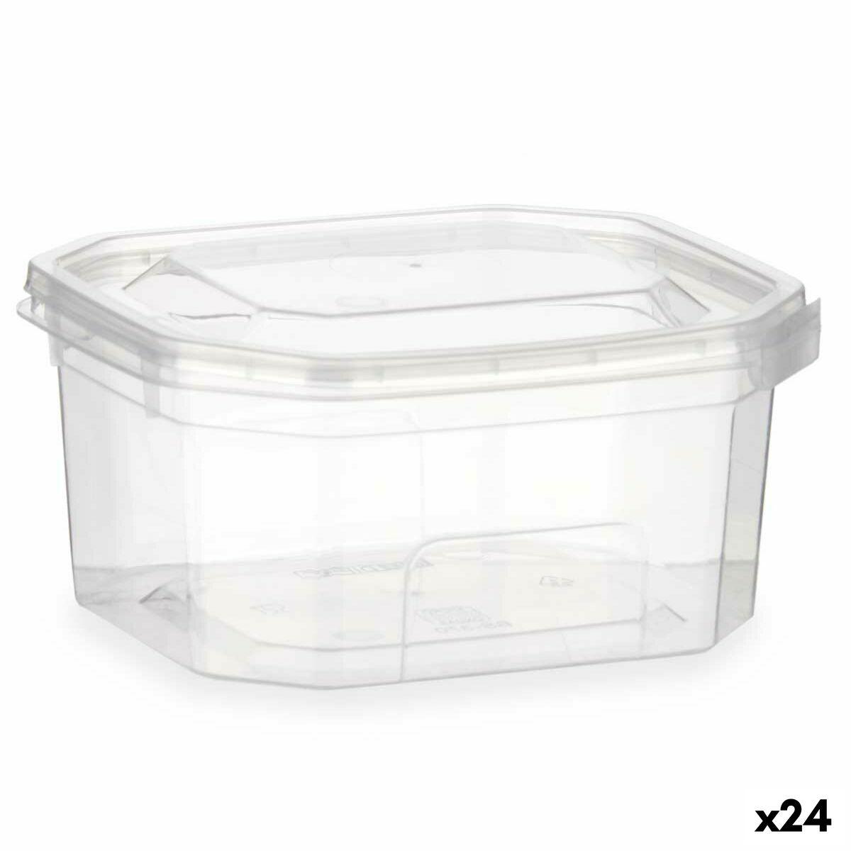 Fiambrera Rectangular con Tapa Leknes BS370ROI Transparente Polipropileno 370 ml 10,7 x 5,5 x 11,7 cm (24 Unidades)